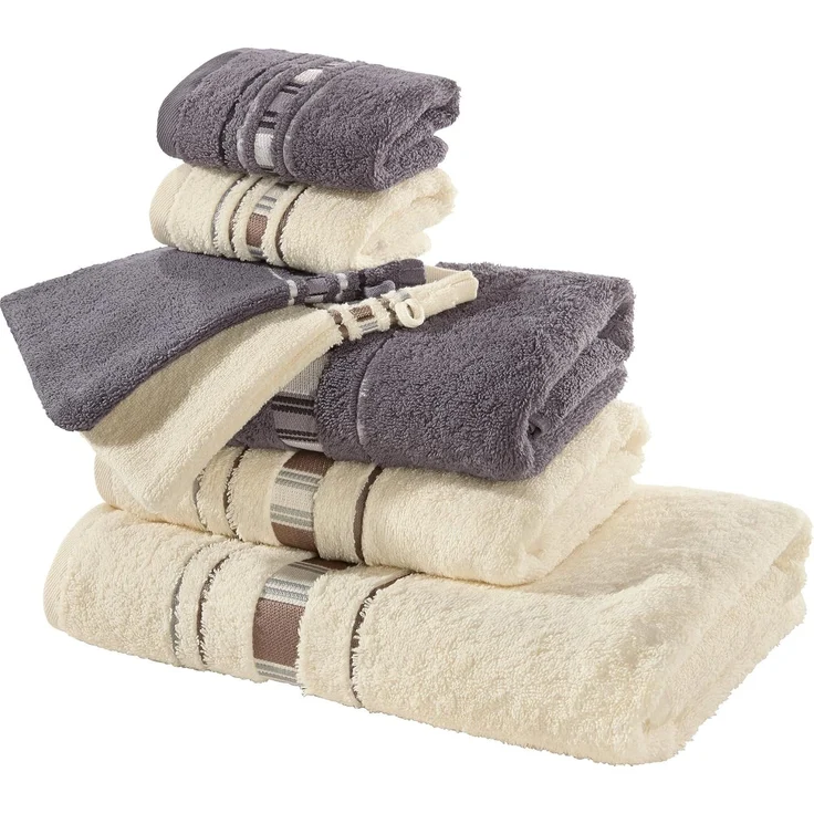 Erwin Müller Handtücher Frottier-Set "Achern" 7-teilig, Frottier, Walk-Frottier Uni – Bild 1