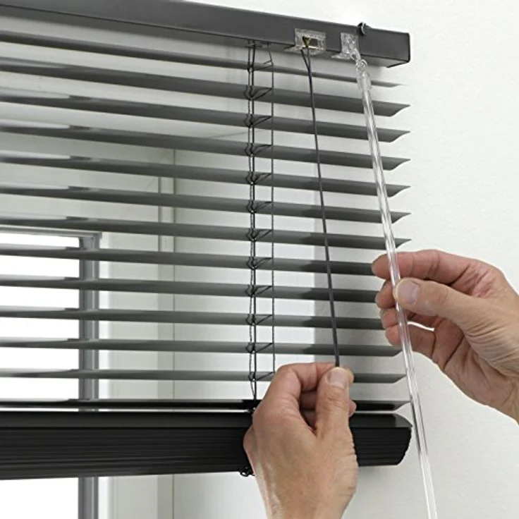 Deco Company Alu-Jalousie ohne Bohren, Zum Klemmen, Inkl. Klemmträgern, Sichtschutz, Lichtschutz, Blendschutz, Aluminium-Jalousie, Schiefer, 90 x 220 cm – Bild 3