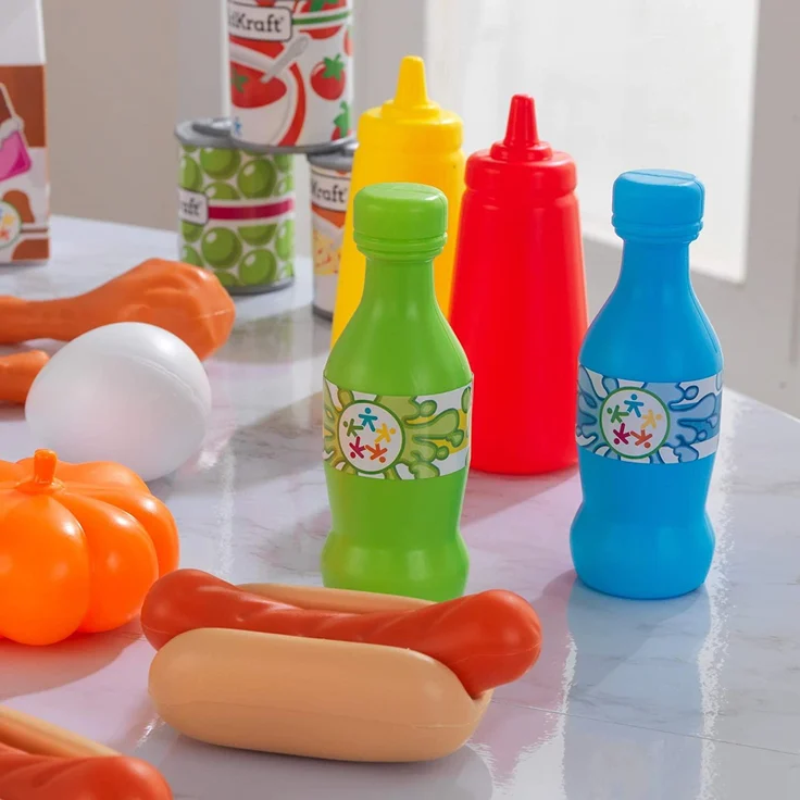 KidKraft 63330 Spielzeug-Lebensmittel Spiellebensmittel Deluxe Tasty Treats, 115 Teile und Zubehör für Spielküchen, Bunt – Bild 9