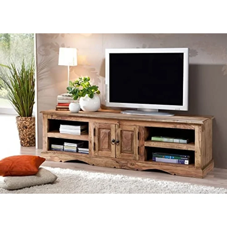 TV-Board Sheesham 150x45x45 grau geölt LEEDS #48 – Bild 6