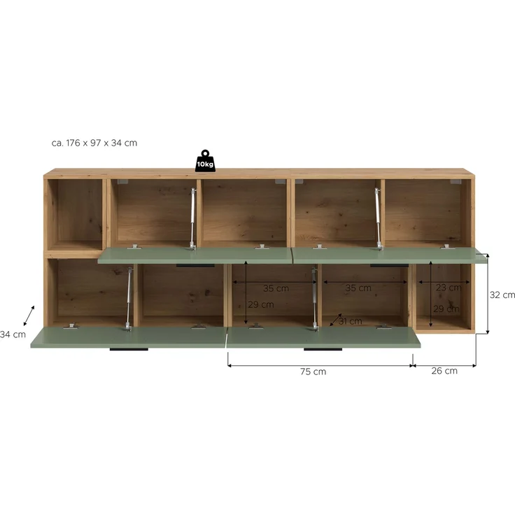 The One Wohnkombination in Smoke Green Nachbildung – Bild 4