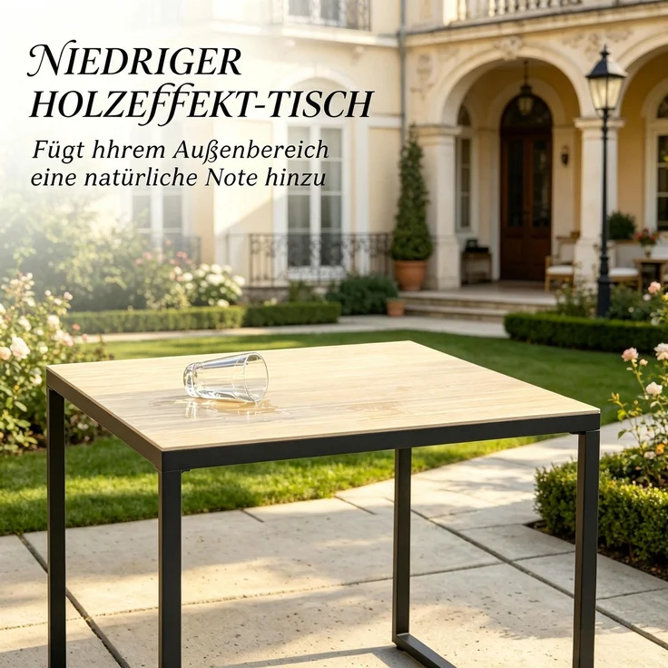 Gartenlounge für 5 Personen, 3-teiliges Gartenmöbel-Set mit Ecksofa, Couchtisch und Sitzkissen für Terrasse und Garten, Dunkelgrau – Bild 5