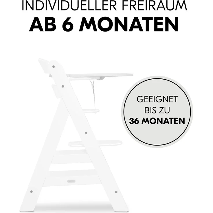 Hauck Einklick Essbrett für Hochstuhl Alpha + & Beta +, Super Schnelle Befestigung ohne Werkzeug, erhöhter Rand, Weiß – Bild 7