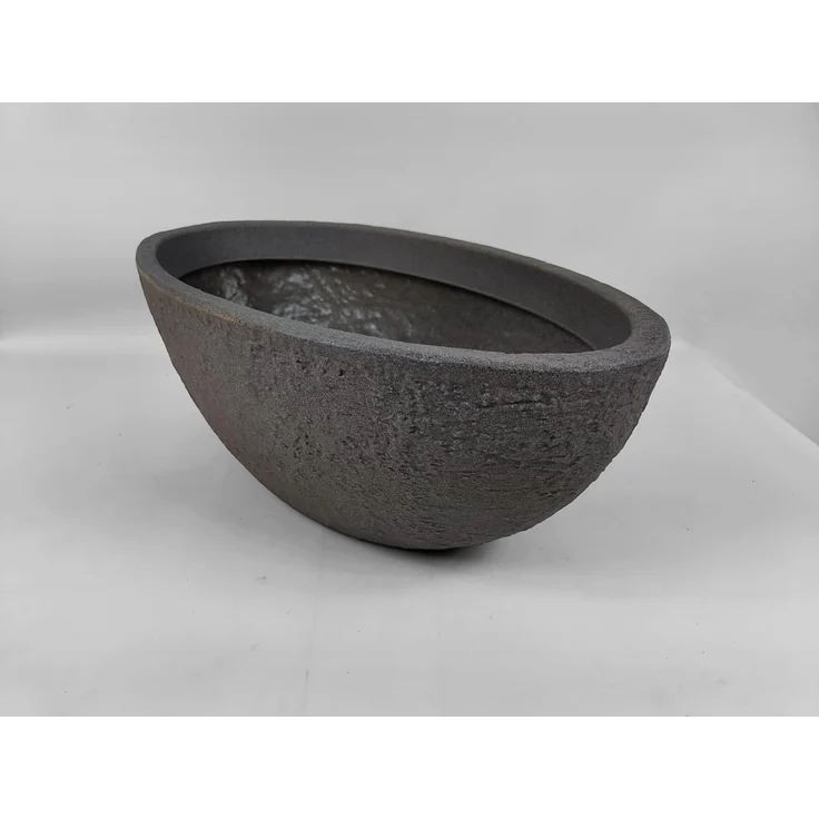 sesua Pflanzschale Pflanzschale oval grau Pflanztopf Steinoptik Kunststoff 60cm (1 St) – Bild 4