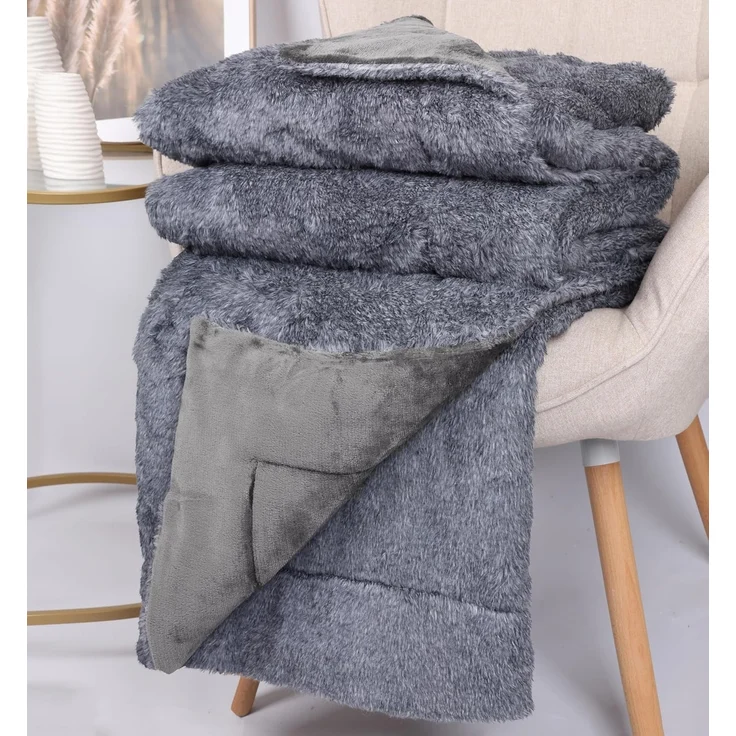 Wohndecke Luxus Kuscheldecke XXL TURIN Größe 150 cm x 200 cm Farbe grau, Betz – Bild 1