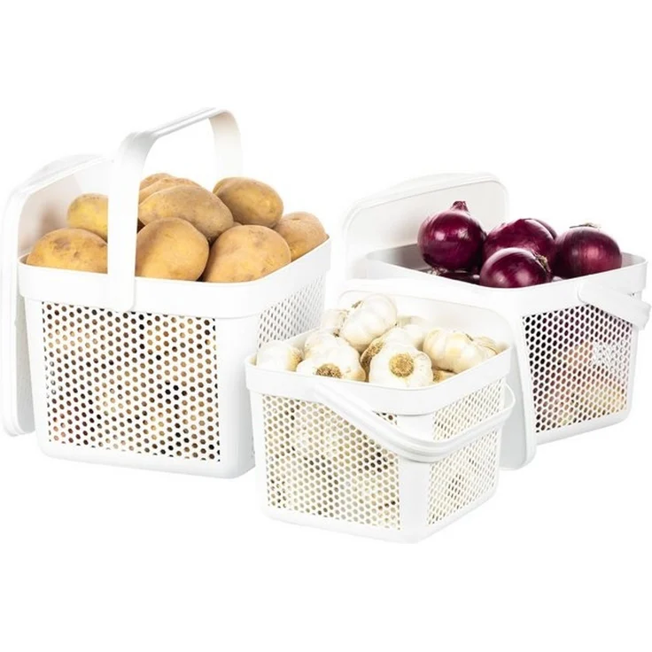 uandu home Vorratsdose Kartoffel Aufbewahrungsbox Küche, Zwiebeln, Knoblauch Aufbewahrung, (Korb für Spielzeug, Wäschekorb, Regal Korb, Aufbewahrungskorb für Bad, Vorratskorb, Küchen Aufbewahrung & Organizer) – Bild 4