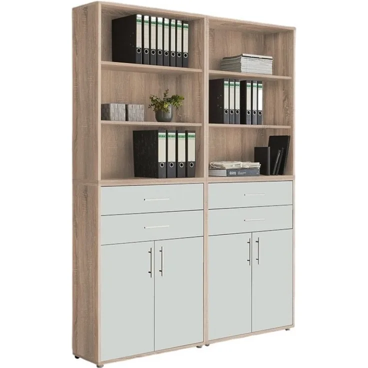 BMG Möbel Aktenschrank Tabor (Set 20, Büroschrank mit Metallgriffen) Made in Germany