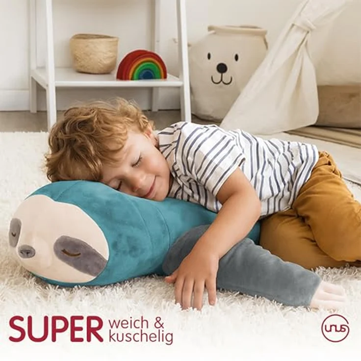 UNUS HOME Aufbewahrungsbox Faultier Kissen (1 St, 50 cm), Lagerungskissen Stillkissen Kissen für Kinder Dekoration extrem weich – Bild 4