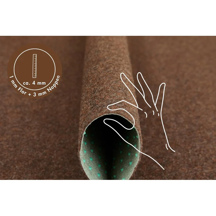 misento Kunstrasen Outdoor Teppich - wetterfester Rasenteppich für Balkon, Terrasse & Garten - leicht zu verlegen - 200x250 cm, Braun – Bild 4