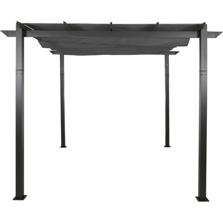 Mendler 'HWC-N93' Pergola, stabiles 8cm-Gestell mit Schiebedach UV50+ 3x3 m, Aluminium, Anthrazit – Bild 7