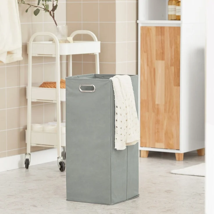 SoBuy BZR74-W Badezimmer-Hochschrank, MDF, Lackiert, Weiß, 32 x 170 x 31 cm – Bild 5