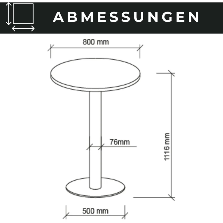bümö Stehtisch Büro, Bistrotisch rund 80x80 cm in graphit, Gestell: Graphit - Bartisch, Stehtisch Holz-Platte, Säule aus Metall, Buffettisch, Säulentisch, Partytisch, Thekentisch, Barmöbel, STH08-G-G – Bild 7