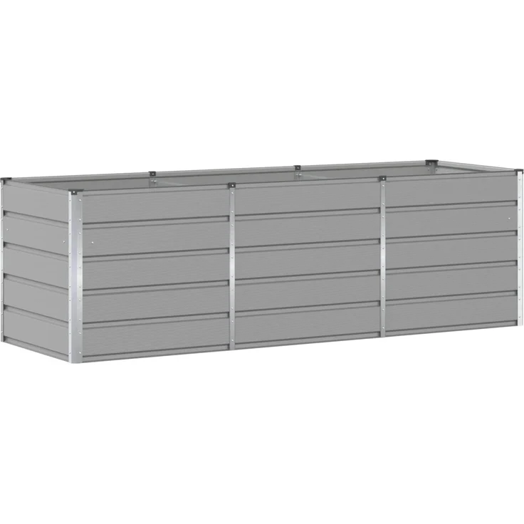 vidaXL Pflanzkübel Hellgrau 240 x 80 x 75 cm Stahl 42018143 – Bild 2