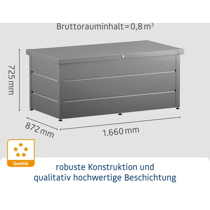 Hörmann Ecostar Gerätebox, Gartenbox, Kissenbox, grau, 830 l – Bild 3