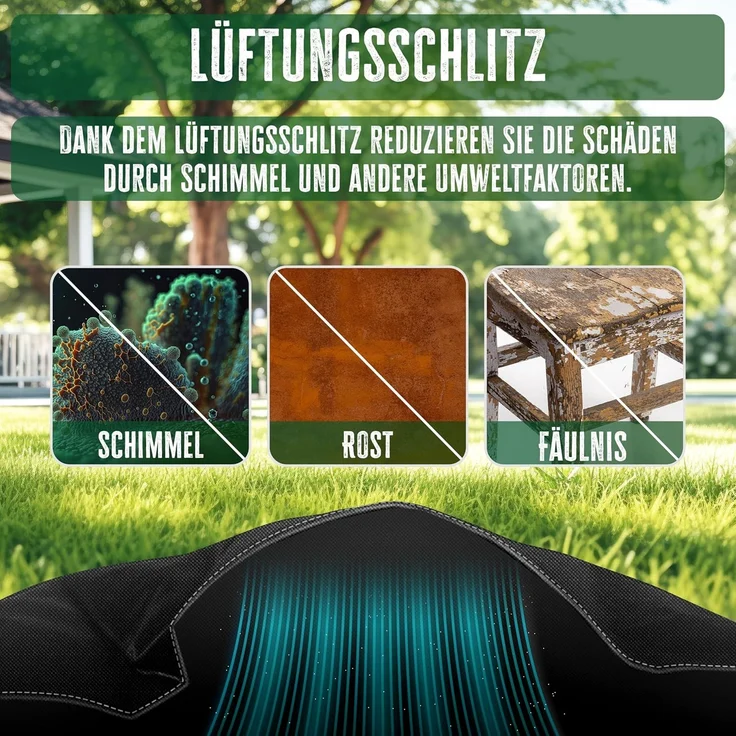 KESSER® Gartenmöbel Abdeckung UV- & Regenschutz, winddicht, winterfest & wasserdicht, 420D Oxford-Gewebe, Schwarz, 74 x 125 x 125 cm – Bild 6