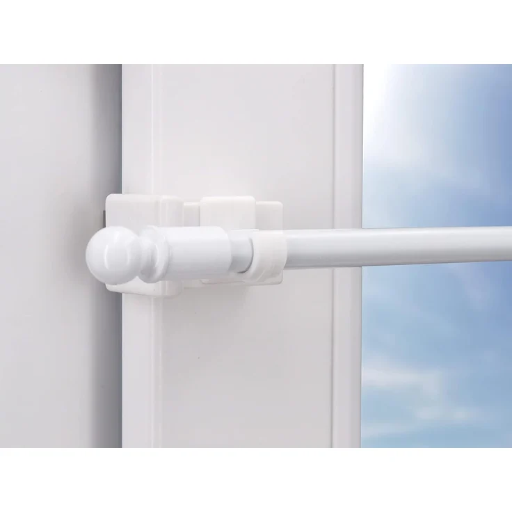 dekondo Klemmhalter für Gardinenstangen Fensterhaken/Dekohaken zum Einlegen von Gardinenstangen, weiß, für einen Klemmbereich (Rahmenstärke des Fensters/Fensterdicke) von 10-27 mm, (4-St), oben oder seitlich am Fenster zu befestigen – Bild 7