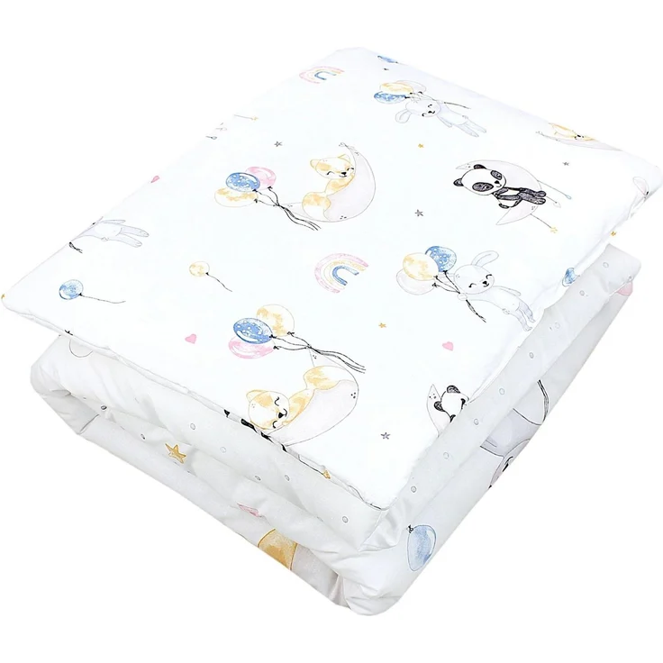 TupTam Kinderbettdecke-Set, Ganzjahresdecke, 2tlg., 1x Bettdecke, 1x Flachkissen, Tiere / Luftballons / Mond, 135x100 cm – Bild 2