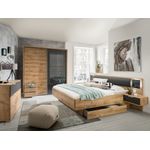 Bettanlage VALENCIA Eiche graphit Glas grey LED 180x200