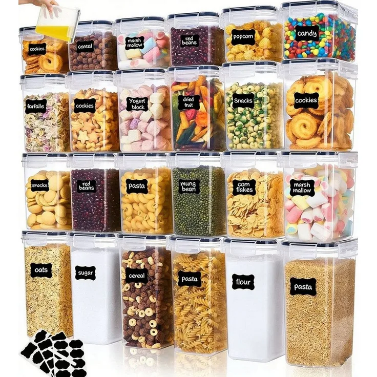 AKKEE Vorratsdose 24er Frischhaltedosen Set, Vorratsdosen mit Deckel Luftdicht Set, (24-tlg), BPA Frei