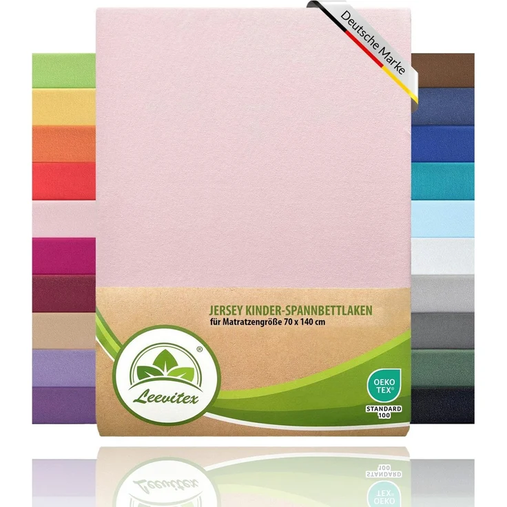 leevitex® Spannbettlaken Spannbettlaken Kinder Spannbettlaken Premium 170 g/m², Gummizug: Rundumgummizug, (1 Stück), schwer & blickdicht, 100% Baumwolle, 70 x 140 cm – Bild 1