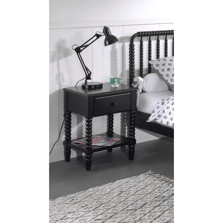Alana Nachtkonsole mit 1 Schublade, Schwarz