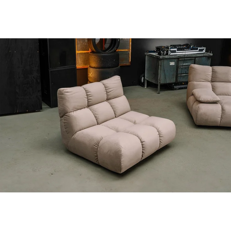 KAWOLA Sessel VIVIEN Drehsessel Velvet sand 85 x 108 x 112 cm – Bild 1