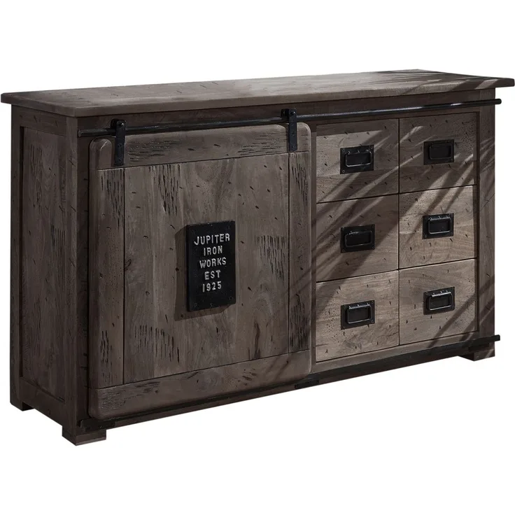 Sideboard Mango 140x45x85 grau lackiert RAILWAY #221