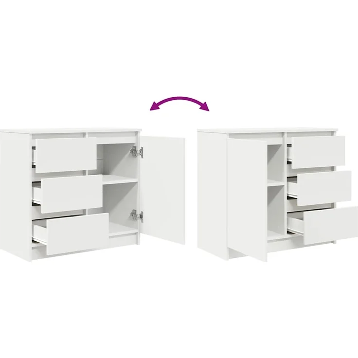 vidaXL Sideboard mit Schublade Weiß 71x35x65 cm Holzwerkstoff 861571 – Bild 8