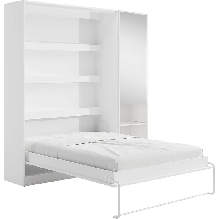 Vente-unique - RAPILI - Schrankbett - Metall - Weiß - 209 x 239.2 x 225.2 cm – Bild 5