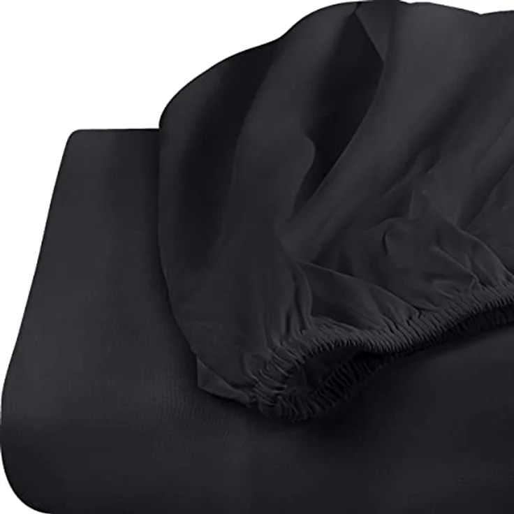 Utopia Bedding Spannbettlaken für Doppelbett, 6 Stück, weich gebürstete Mikrofaser, Tiefe Taschen, schrumpft und lichtbeständig, pflegeleicht (schwarz) – Bild 7