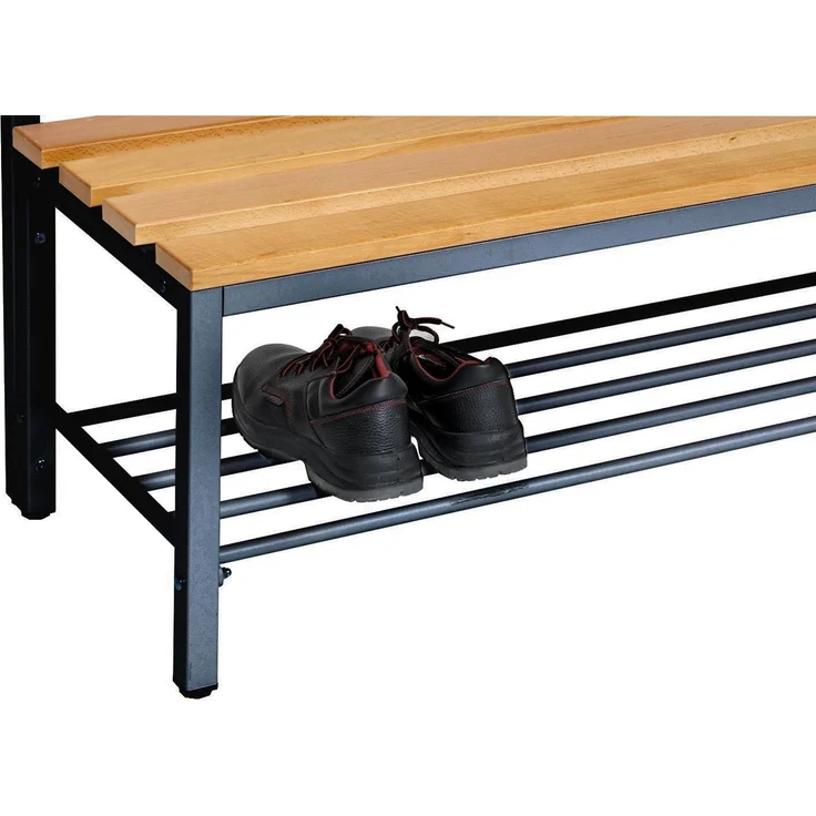 Garderobenbank einseitig mit Schuhrost 150 cm anthrazit – Bild 8