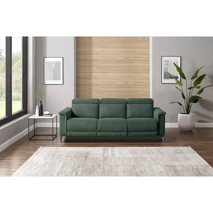 Places of Style 3-Sitzer Lund, mit manueller und elektrischer Relaxfunktion, in 2 Sitzen (links u. rechts), USB, Echtleder, Kunstleder, Webstoff – Bild 1