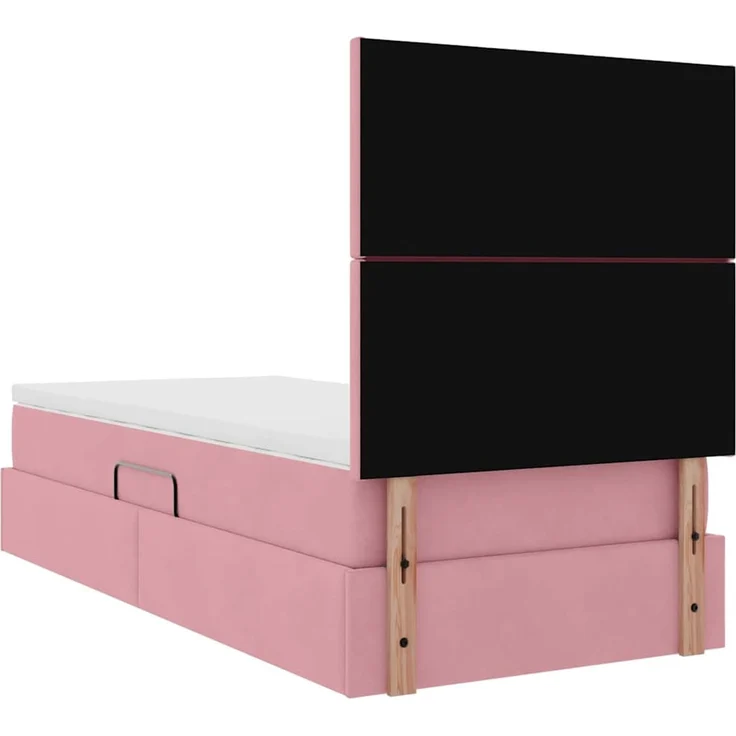vidaXL LED-Speicherbett mit Matratze Rosa 100 x 200 cm Samt 3372590 – Bild 12