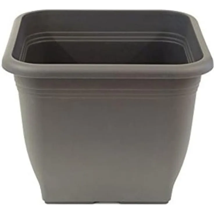 greemotion Pflanzkübel Pia Anthrazit-Grau - Blumentopf 33x33 cm - 14,5L Blumenkübel eckig - Übertopf UV-beständiger Kunststoff - Pflanztopf frostsicher - Pflanzgefäß mit Bodenlöchern - Pflanzen-Zubehör