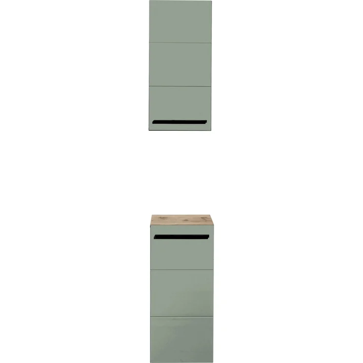 Badezimmer-Set >Vista< (4-tlg.) in Viking Oak / Schilfgrün - 115x190x31 (BxHxT) – Bild 3