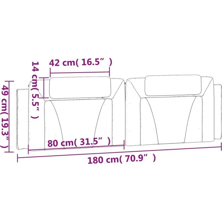 vidaXL Kopfteil-Kissen "Viana" Weiß 180 cm Kunstleder – Bild 10
