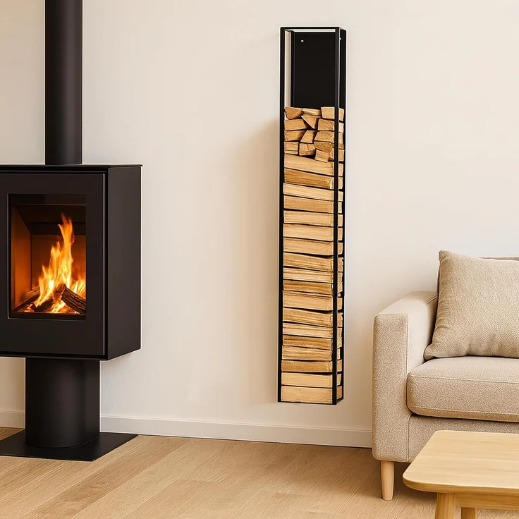 Relaxdays Kaminholzregal Wandmontage – Bild 2