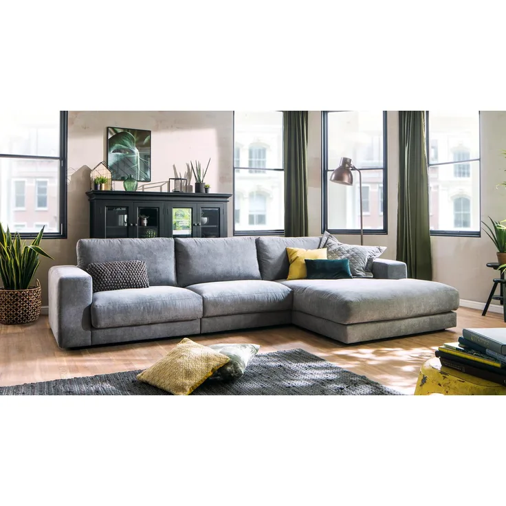 Candy 'High Loft' Ecksofa, Eckgarnitur, L-Sofa, in Stoff stone grau, ca. 330x190 cm