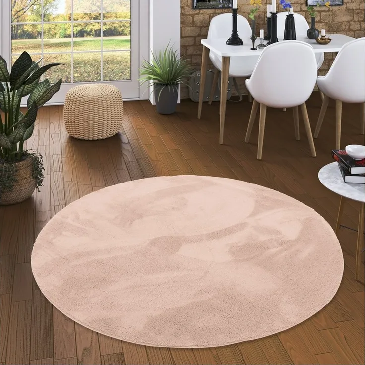 Pergamon Fellteppich Fellteppich Super Soft Pearl Rund, Rund, Höhe: 19 mm