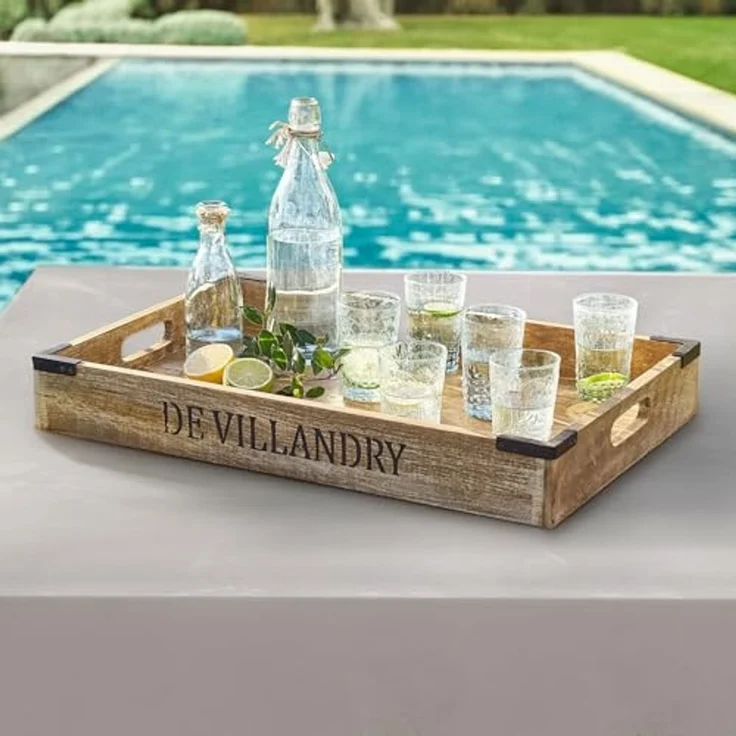 Mirabeau Tablett Tablett Villandry braun, Mangoholz (mangifera indica), Verzierung: Eisen – Bild 2