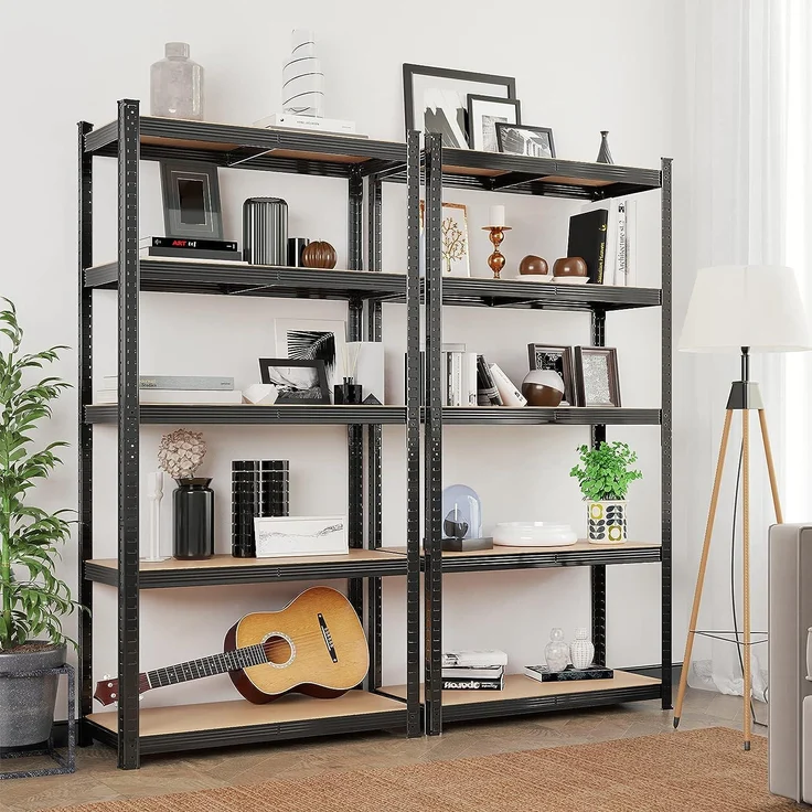 Songmics Lagerregal mit 5 Regalböden, 180 x 90 x 40cm, bis 875 kg belastbar (175 kg pro Ablage), Schwerlastregal mit verstellbaren Ablagen, verstärktes Stahlgestell, Schwarz – Bild 7