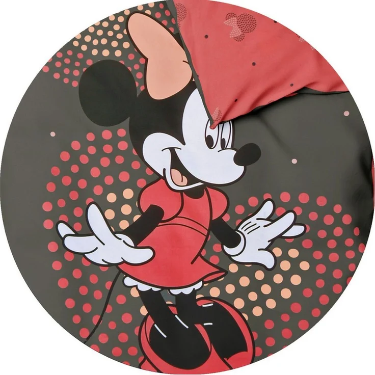 JACK Wendebettwäsche Minnie Mouse Disney Herzen 135x200cm, Renforcé, 2 teilig, süße Wendebettwäsche in Grau und Rosa – Bild 3