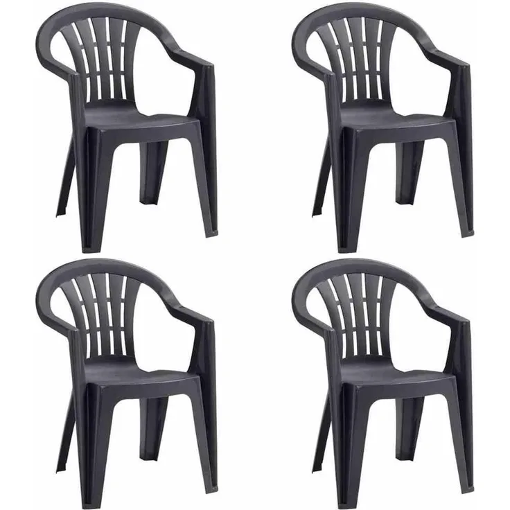 Cuba SET 4 x Stapelsessel graphit