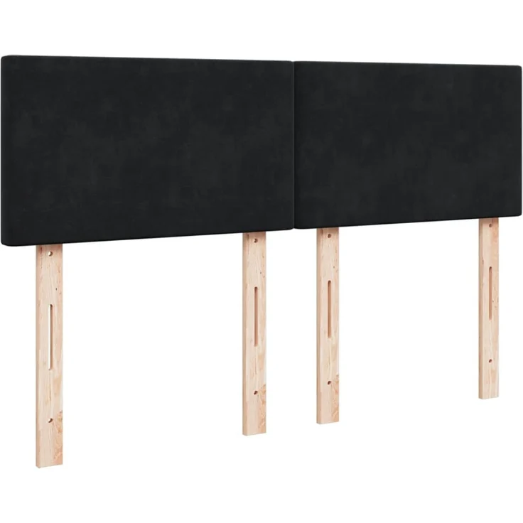 vidaXL Boxspringbett mit Matratze Schwarz 140x200 cm Samt 3288626 – Bild 9