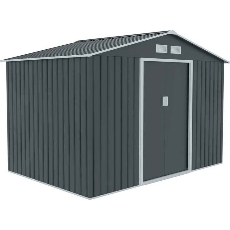 XXL Metall Gerätehaus Geräteschuppen Garten Haus Schuppen Gartenhaus Laube grau