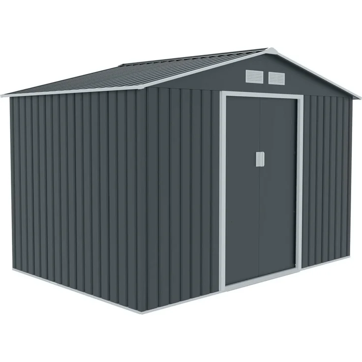 XXL Metall Gerätehaus Geräteschuppen Garten Haus Schuppen Gartenhaus Laube grau – Bild 1