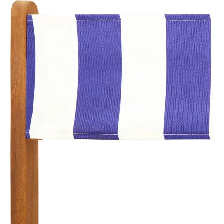 vidaXL Gartenstühle 4 Stk. Klappbar Blau und Weiß Stoff und Massivholz 3214625 – Bild 8