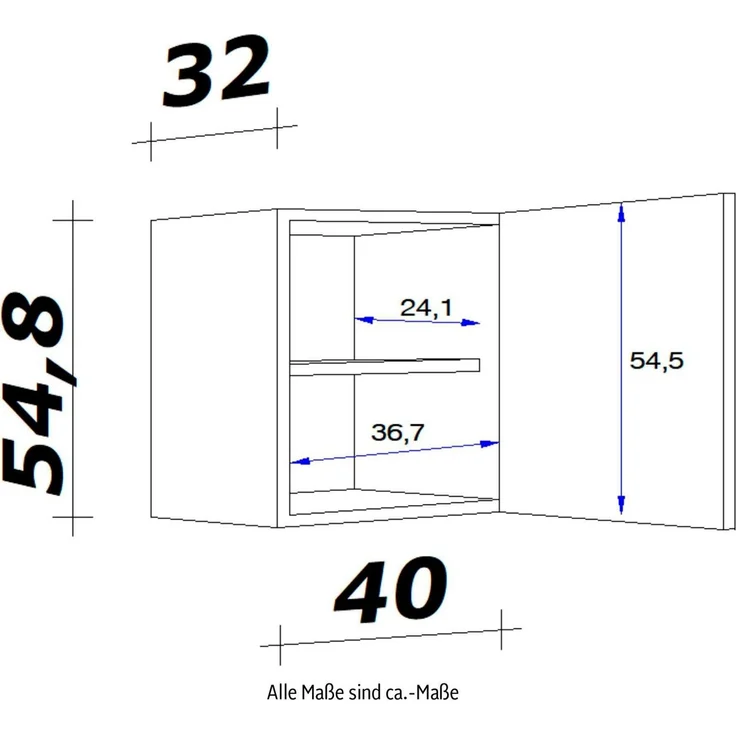 Flex-Well Hängeschrank Kopenhagen (B x H x T) 40 x 54,8 x 32 cm – Bild 3