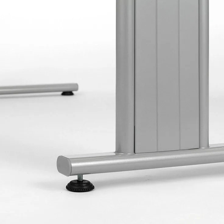 Schreibtisch 135° 'C Fuß Flex' links, 216,6x113 cm, Buche / Silber