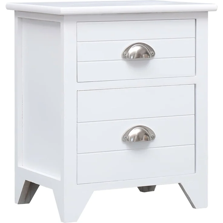 vidaXL Nachttische 2 Stk. mit 2 Schubladen Weiß 242043 – Bild 2